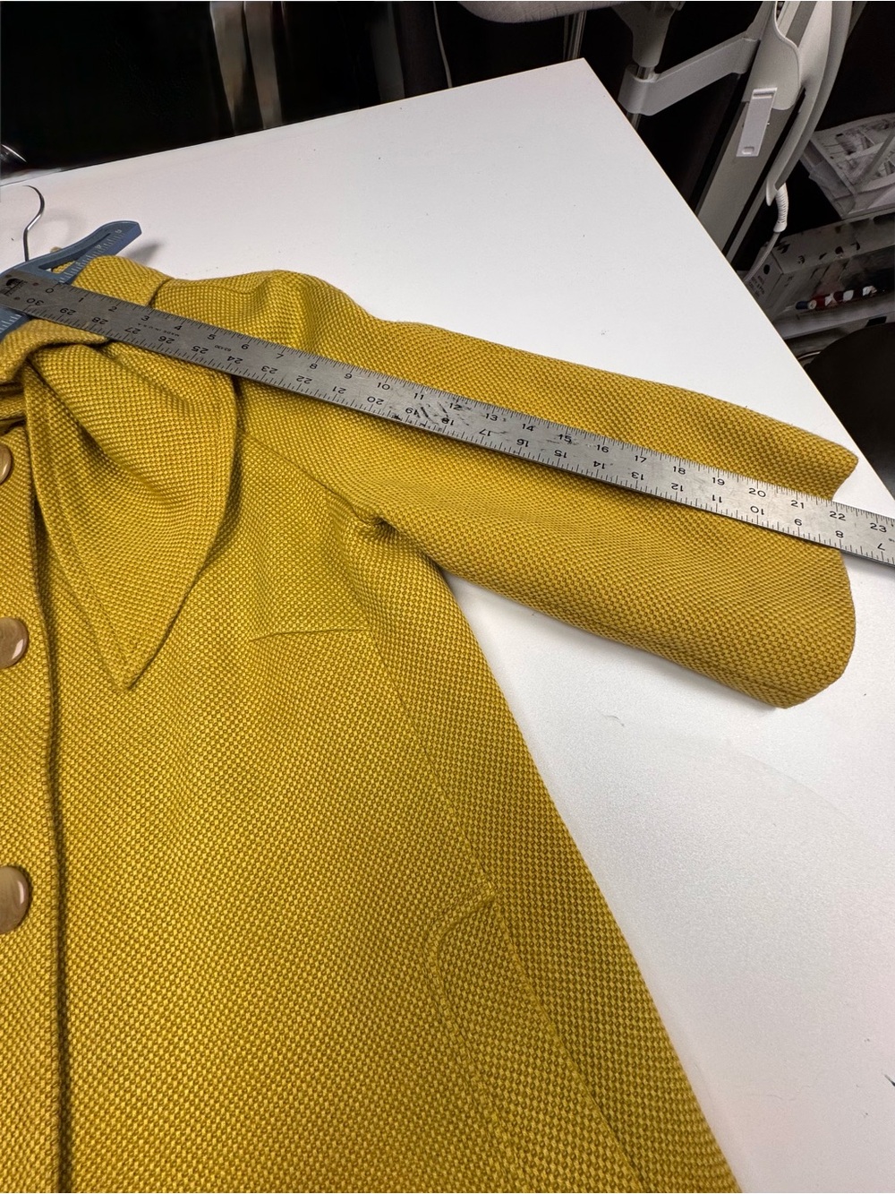 Tabitha Mustard Bow-Collar Wool-Blend Swing Coat - Picture 6 of 9